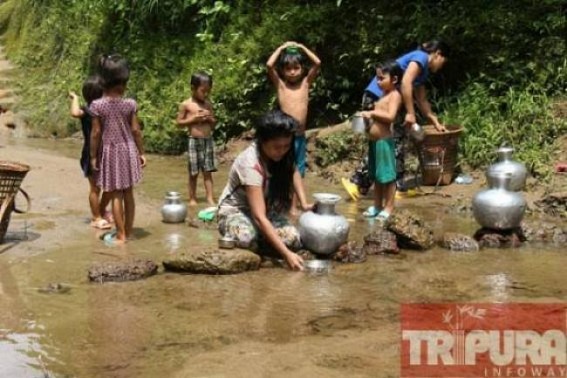 Women walk several kilometres to fetch one bucket of water: Water scarcity massively hits Tripura